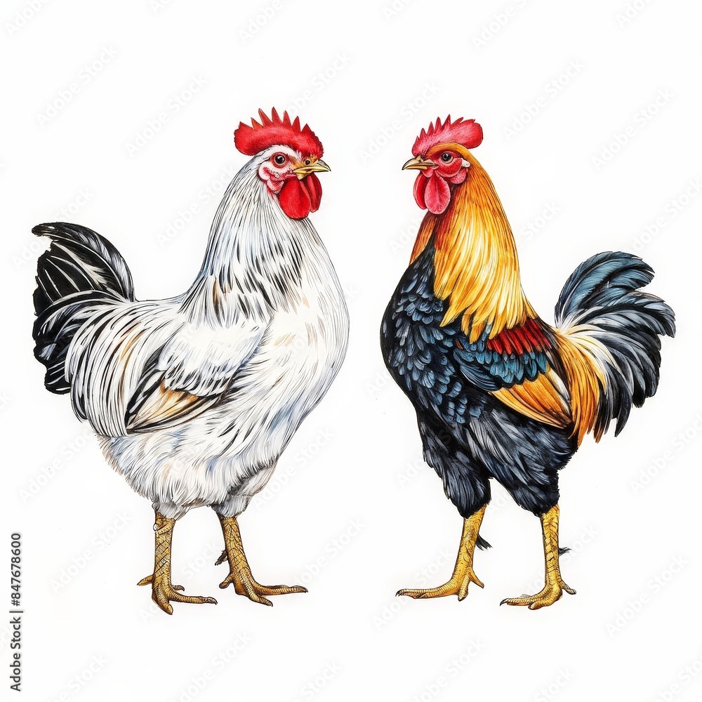 Fototapeta premium AI Image Generator, Vibrant Rooster