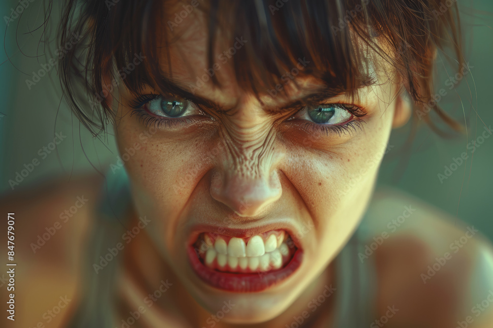 Detailed portrait of an individual with a frustrated expression, their clenched teeth and furrowed brows clearly visible.. AI generated. Detailed portrait of an individual with a frustrated expression, their clenched teeth and furrowed brows clearly visible.. AI generated.