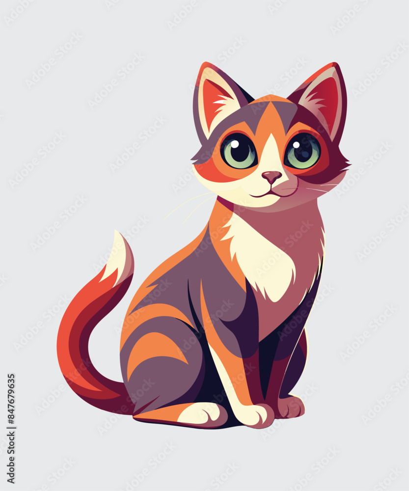 cats vector on white background