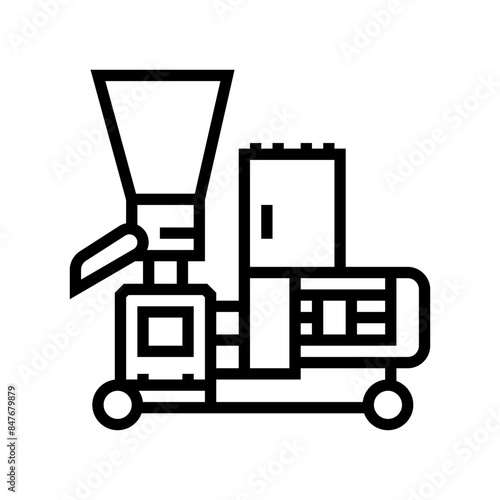 pellet mill wood pellets line icon vector. pellet mill wood pellets sign. isolated contour symbol black illustration