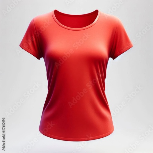 High-quality floating blank female t-shirts in various colors, ideal for mockups, presentations, and marketing materials