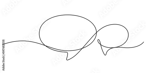 online chat message continuous line drawing