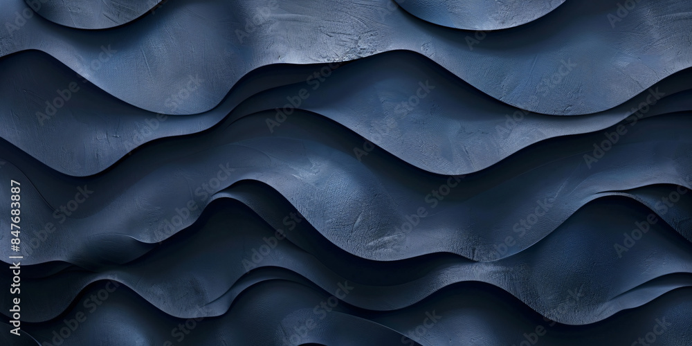 Dark blue wavy texture resembling ocean waves Dark blue wavy texture resembling ocean waves