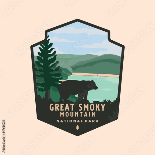 Great Smoky Mountain national park logo vector symbol illustration design