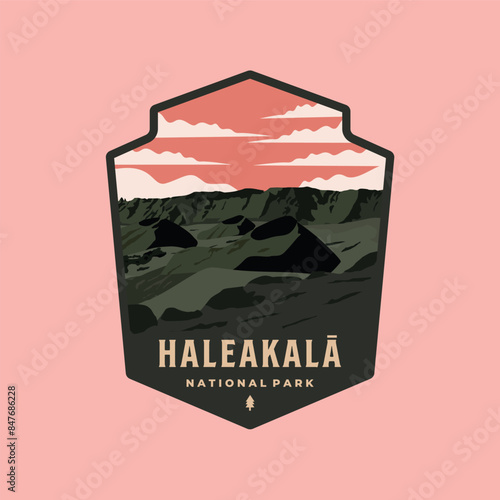 Haleakala national park vintage logo vector symbol illustration design