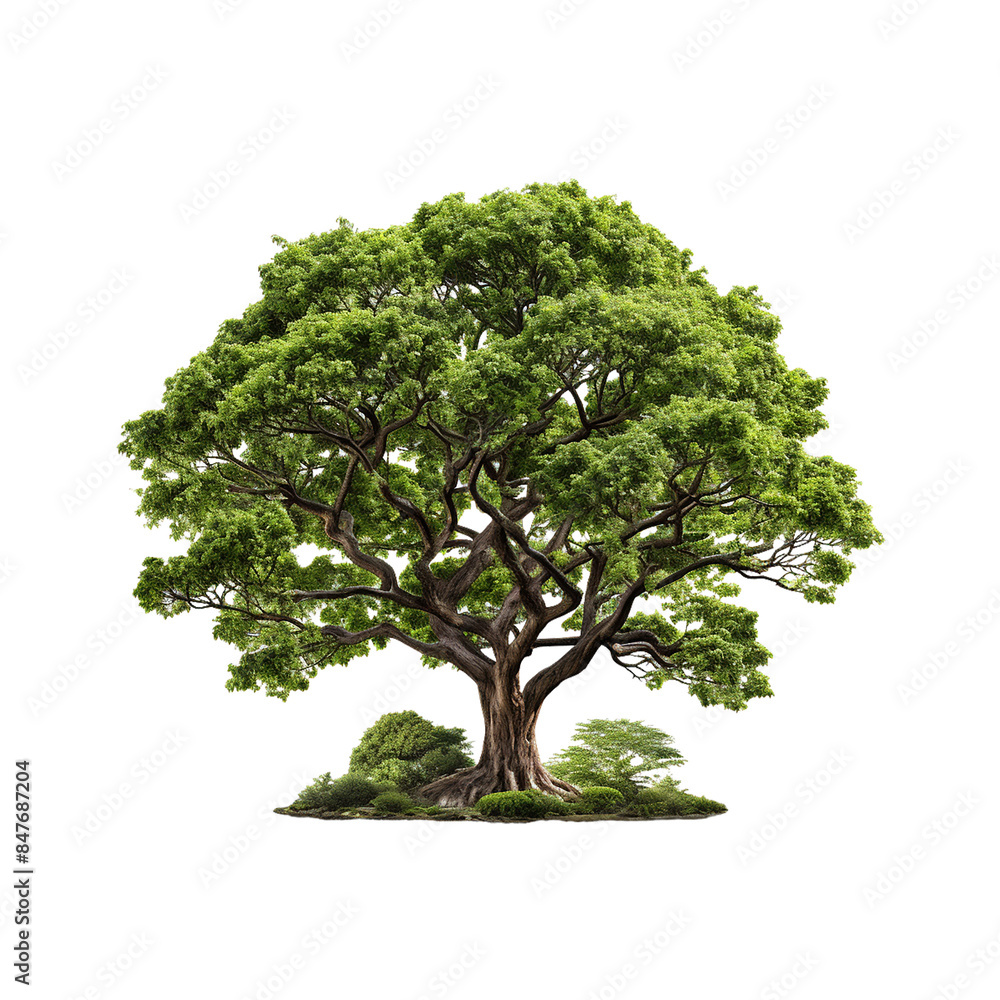 Green tree on transparent background Green tree on transparent background