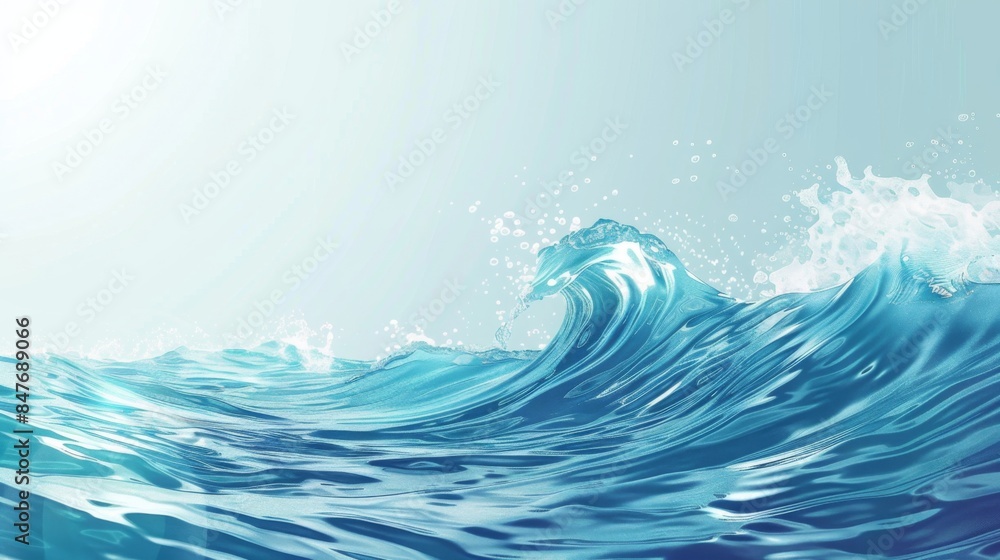 Sea ocean wave background illustration generated by ai Sea ocean wave background illustration generated by ai