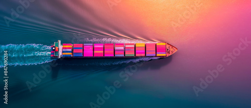 import export and container cargo freight ship transport concept, Global business logistics