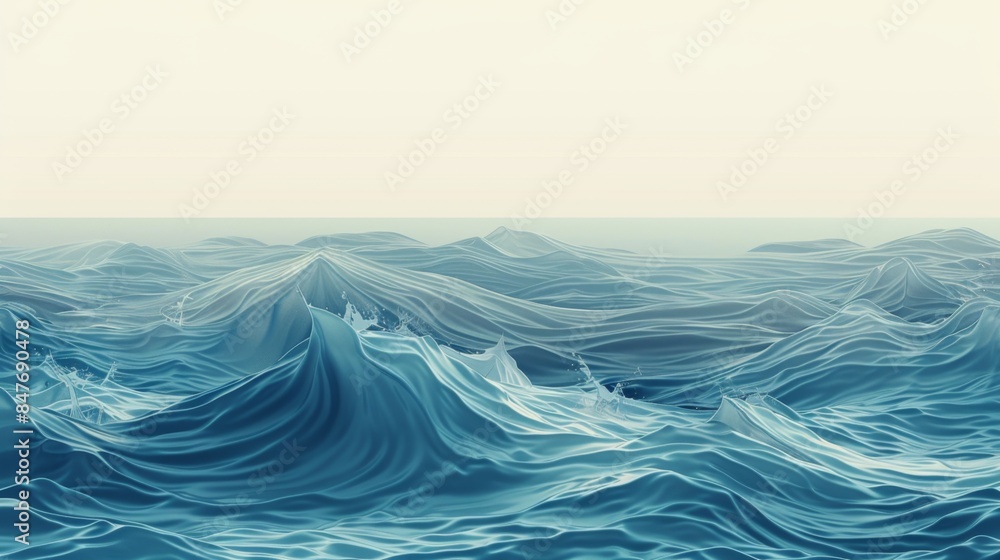 Sea ocean wave background illustration generated by ai Sea ocean wave background illustration generated by ai