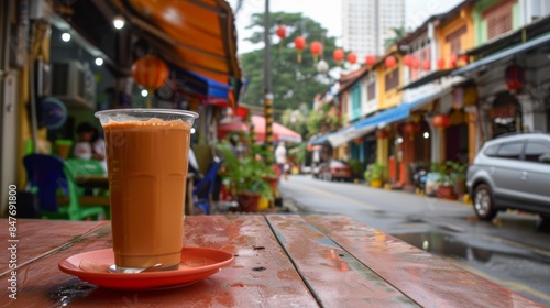 Typical Malaysian Teh Tarik in the Afternoon 