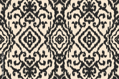 Seamless ethnic design, ikat art. beautiful hand drawn Design for textile and printingEthnic pattern.beautiful pattern. folk embroidery,bohemian style, abstract art	