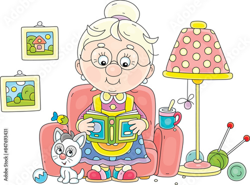 Funny grandma sitting in a ...