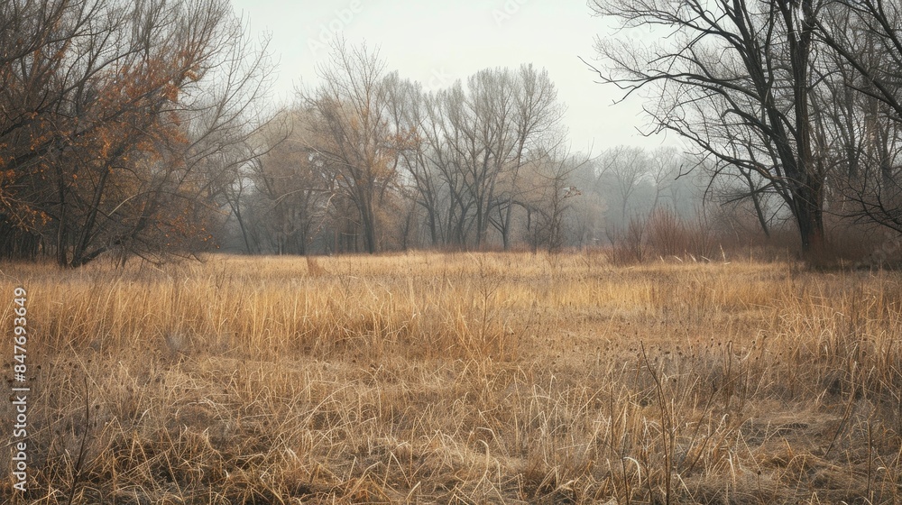 Field with tall grass and trees without moisture Field with tall grass and trees without moisture