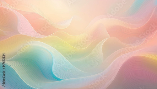 Pale rainbow abstract background with soft lines