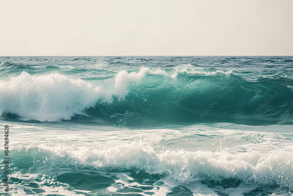 Obraz premium Close-Up of Powerful Ocean Waves