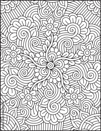 Hand- Drawn Mandala Coloring Page | Mandala Coloring Page For Adults | Floral Mandala Coloring Page