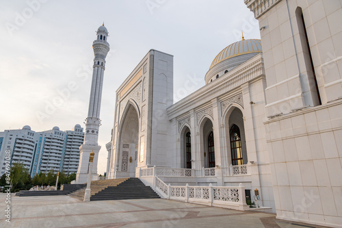 Amazing view of Mosque in Shali City, Chechen Republic, Russia. The largest mosque in Europe. photo