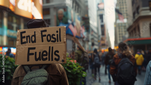 Climate Protest in New York City Street