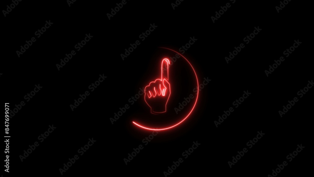 out text in a blinking neon light style red color illustration. Black background 4k illustration. out text in a blinking neon light style red color illustration. Black background 4k illustration.