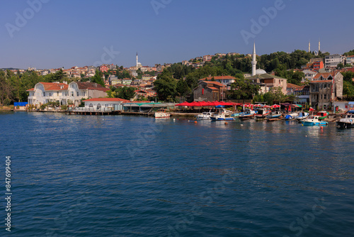 Wallpaper Mural Citycape, View of the Bosphorus in Istanbul city on sunny summer day, in a public place. Torontodigital.ca