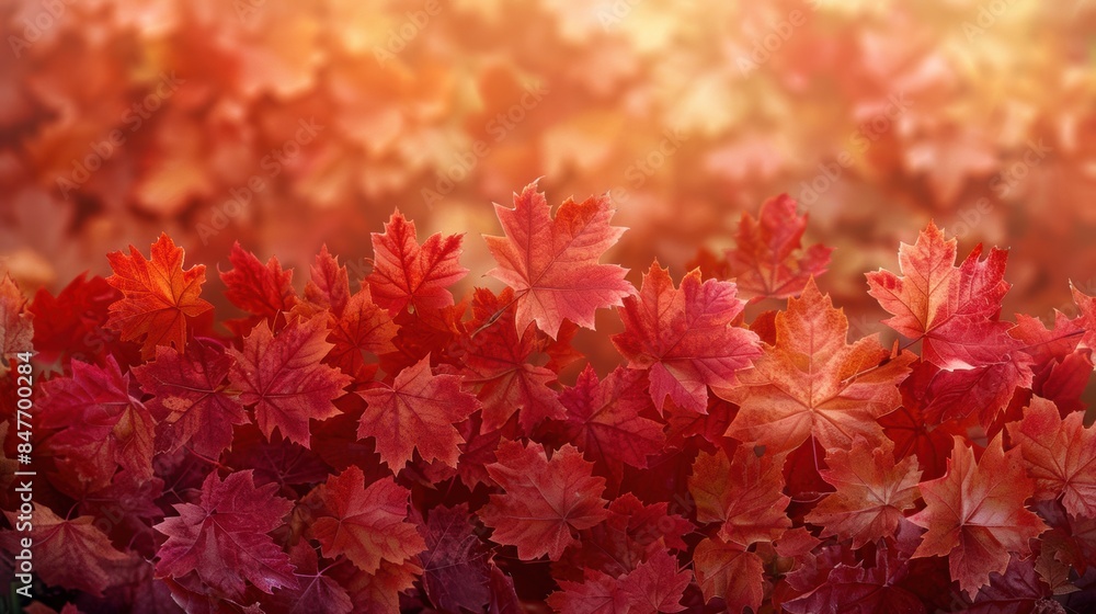 Close-up of vibrant red autumn leaves bathed in sunlight, highlighting the rich colors and textures of the fall season. Close-up of vibrant red autumn leaves bathed in sunlight, highlighting the rich colors and textures of the fall season.