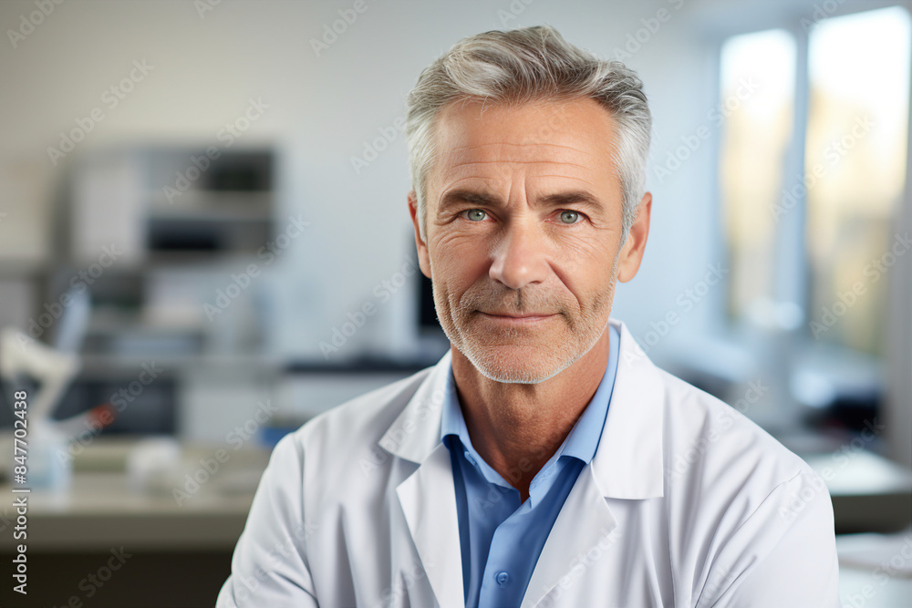 Generative AI Portrait of experienced doctor at hospital patient examination consultation medicare Generative AI Portrait of experienced doctor at hospital patient examination consultation medicare