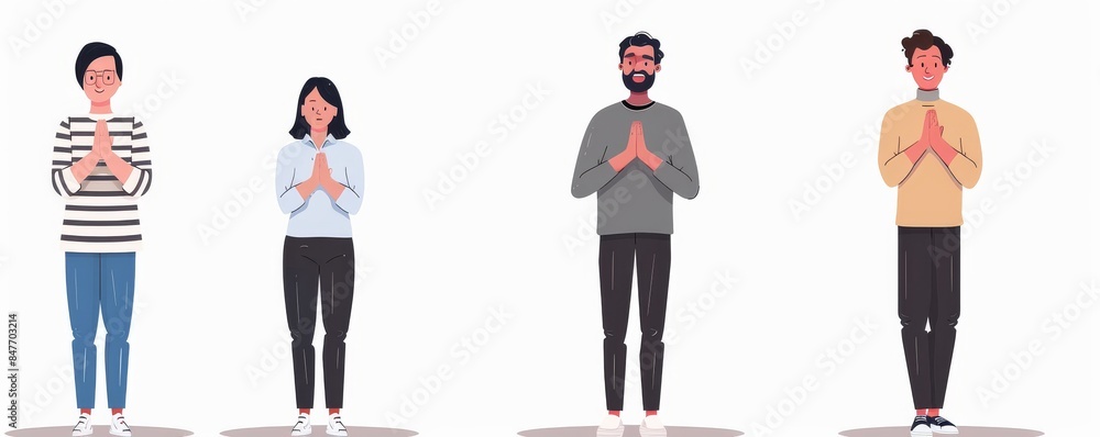 Several amazed, surprised young people. Young man and woman with open mouths and excited reactions. Wow effect. Happy, happy teenagers. Flat modern cartoon illustration isolated on white. Several amazed, surprised young people. Young man and woman with open mouths and excited reactions. Wow effect. Happy, happy teenagers. Flat modern cartoon illustration isolated on white.