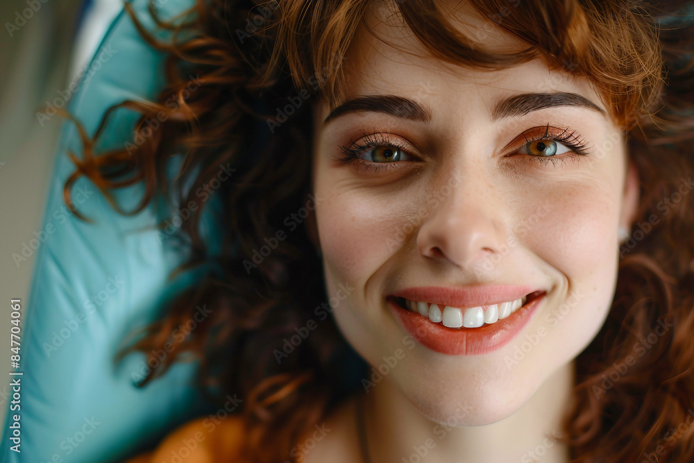 AI generated picture of woman during appointment at dental clinic AI generated picture of woman during appointment at dental clinic