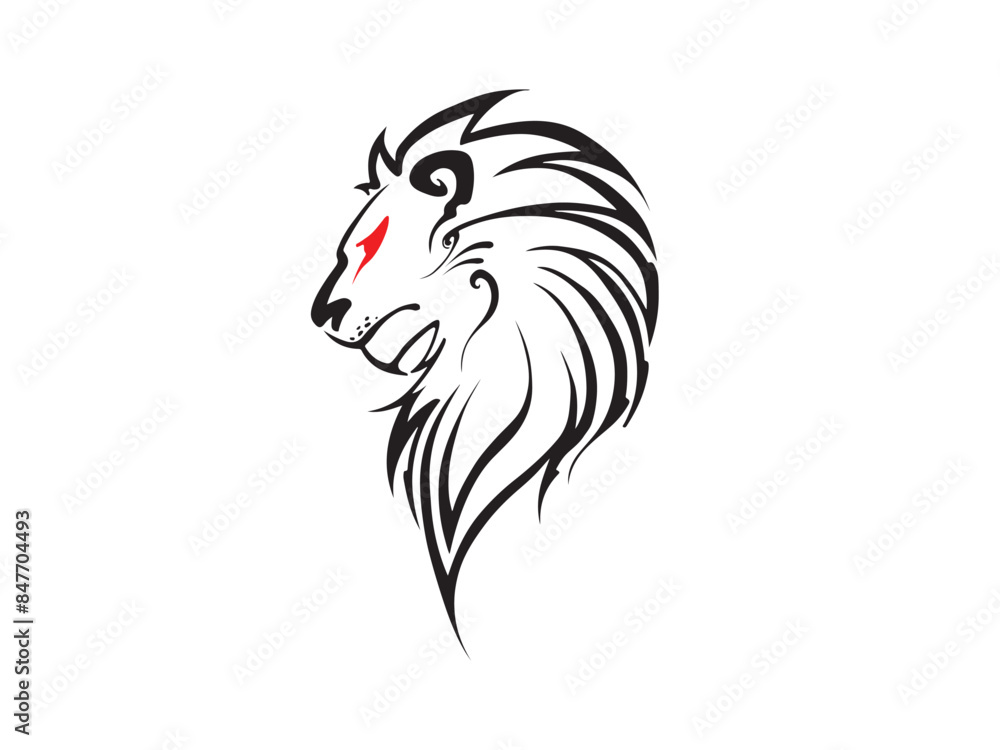 Fototapeta premium Sketch Lion art Drawing Logo Vector