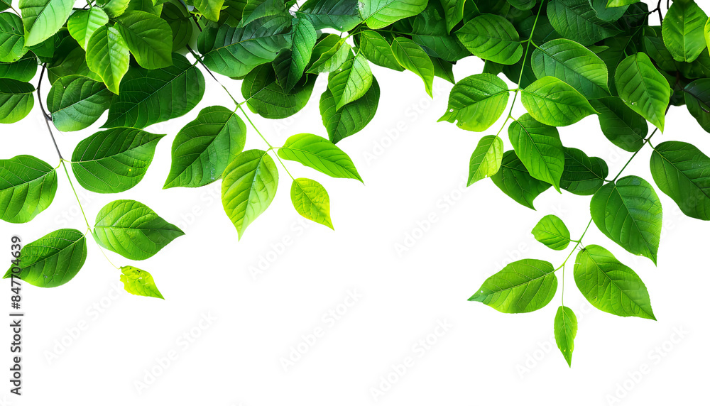 Some green leaves isolated on white, tree branch, nature, leaf, spring, forest, foliage Some green leaves isolated on white, tree branch, nature, leaf, spring, forest, foliage