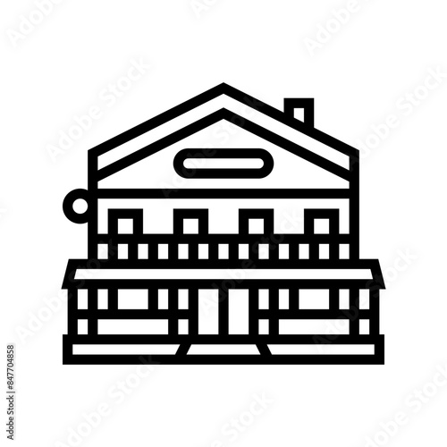 taverna street food cafe line icon vector. taverna street food cafe sign. isolated contour symbol black illustration