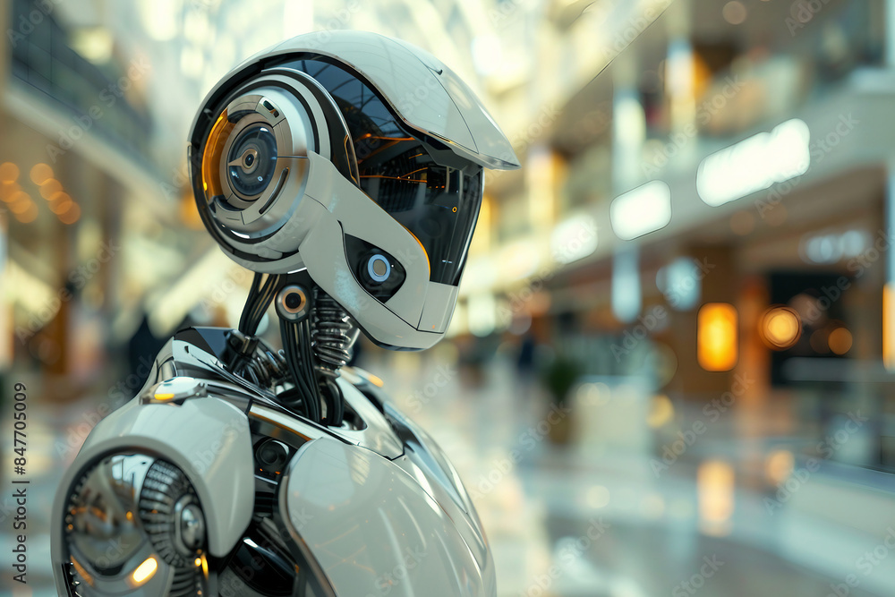 Generative AI creative picture Robot cyborg in activities of daily life routine living together with people Generative AI creative picture Robot cyborg in activities of daily life routine living together with people