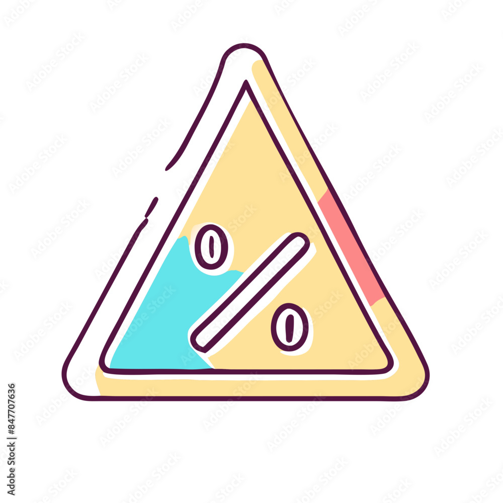 Percent down arrow sign outline icon isolated Percent down arrow sign outline icon isolated