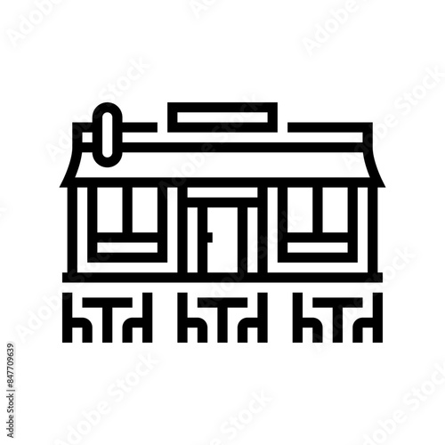 brasserie street food cafe line icon vector. brasserie street food cafe sign. isolated contour symbol black illustration
