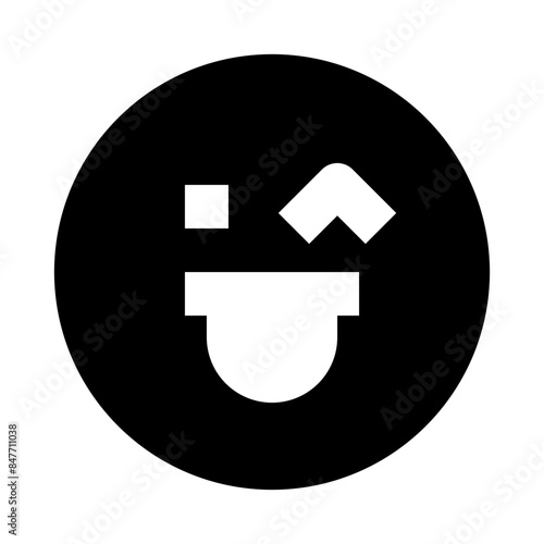 grin tongue wink emoticon black glyph icon