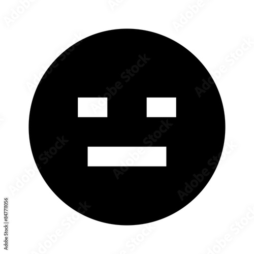 Free Download meh emoticon black glyph icon - GFXLoad