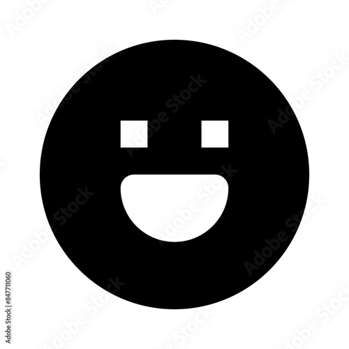 grin emoticon black glyph icon