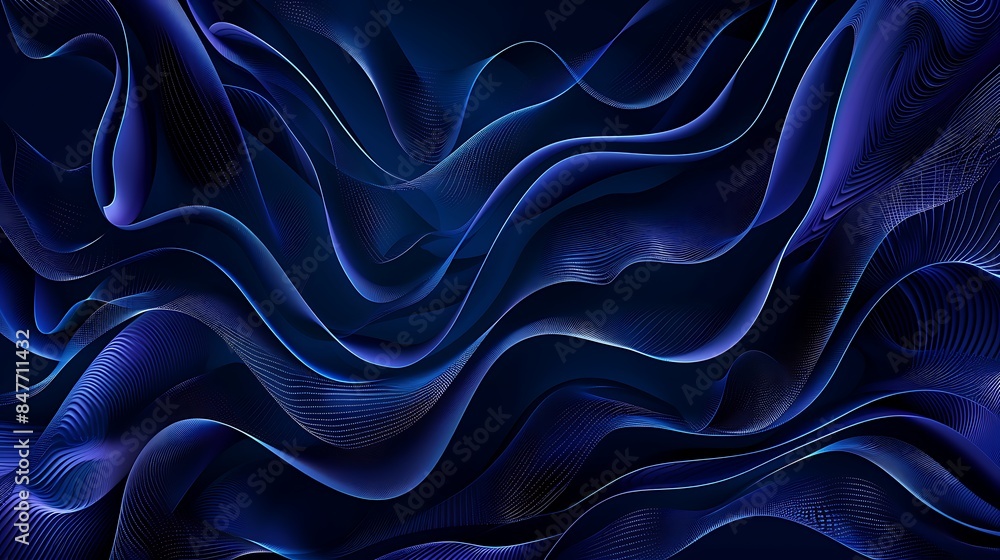 Obraz premium Abstract Blue Wavy Design