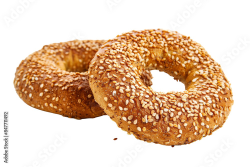 Simit Sesame Bagel Photography isolated on transparent background