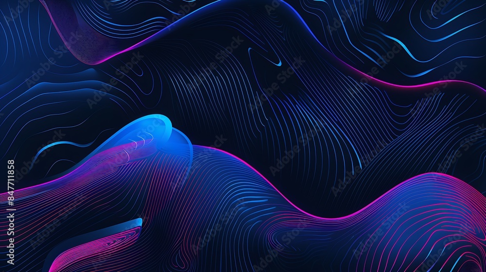 Abstract Digital Art with Neon Lines Abstract Digital Art with Neon Lines