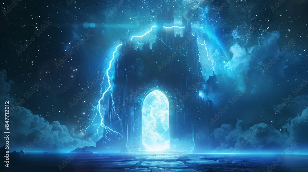 3D rendering of an electrifying gate that leads to another dimension 3D rendering of an electrifying gate that leads to another dimension