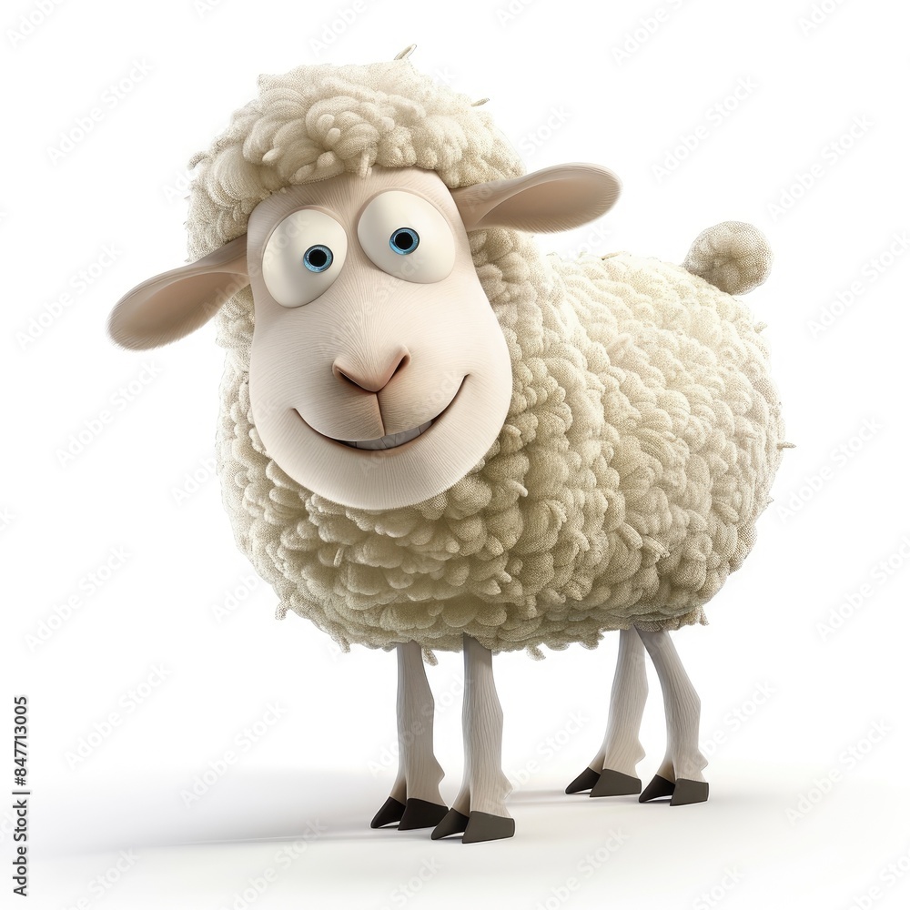 Cartoon Sheep with Big Eyes Cartoon Sheep with Big Eyes