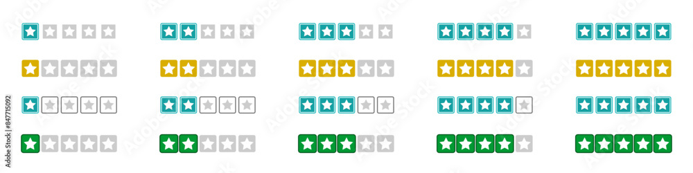 set of rating stars badges, flat design. set of rating stars badges, flat design.