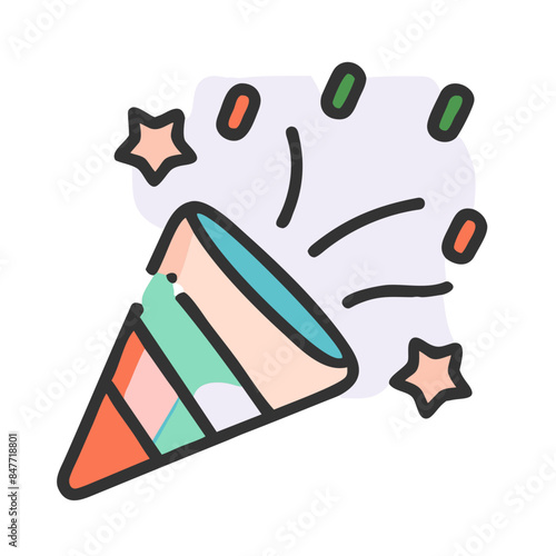  Party popper emoji with explosion confetti icon