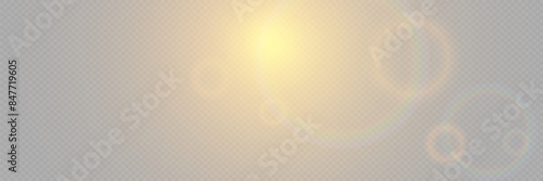 Light effect and flare flash. On a transparent background.	

