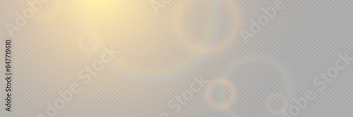 Light effect and flare flash. On a transparent background.	
