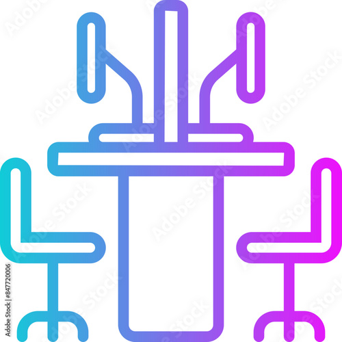 Cubicle Gradient Icon