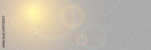 Light effect and flare flash. On a transparent background.
