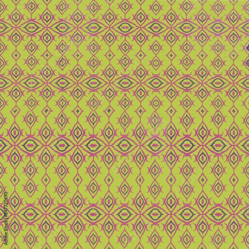 seamless pattern with ornament Thai ikat patten