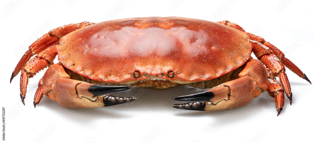 Edible brown cooked crab isolated on white background. Edible brown cooked crab isolated on white background.